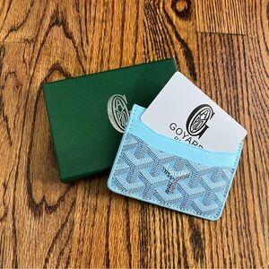 Light Blue Goyard Card Holder